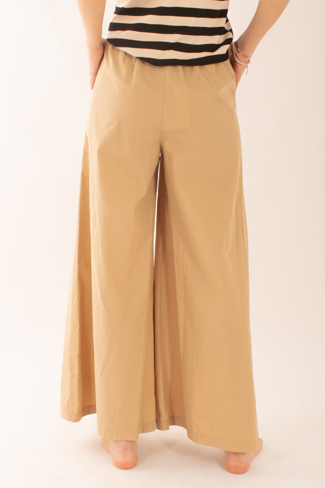 Pantalone palazzo in cotone da Donna Susy Mix - Safari