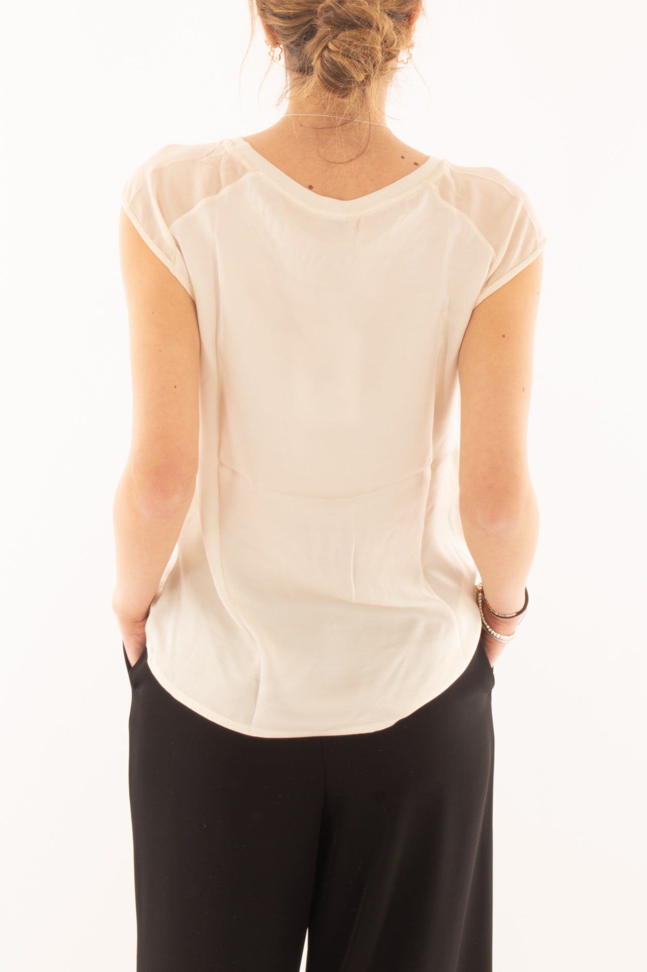 Maglia in viscosa a girocollo da Donna - Susy mix - Burro