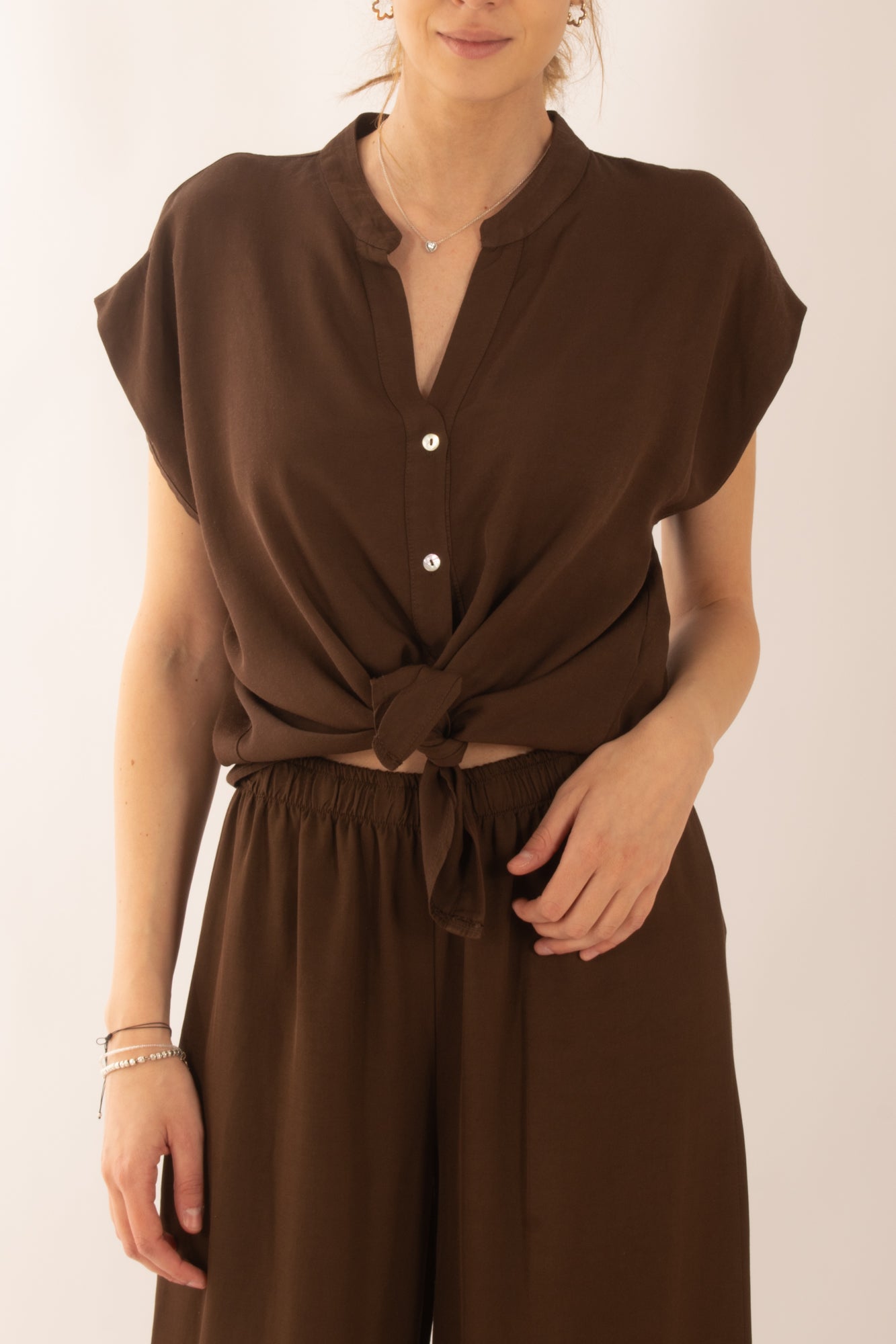 Camicia over da Donna Susy mix - Caffè