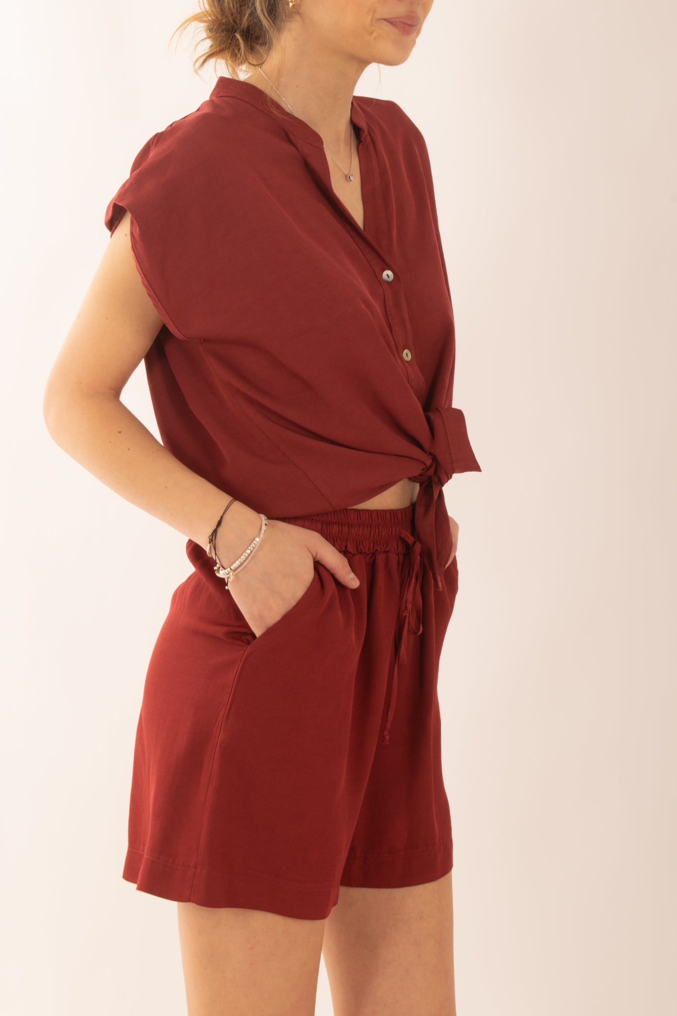 Camicia over da Donna Susy mix - Rosso india