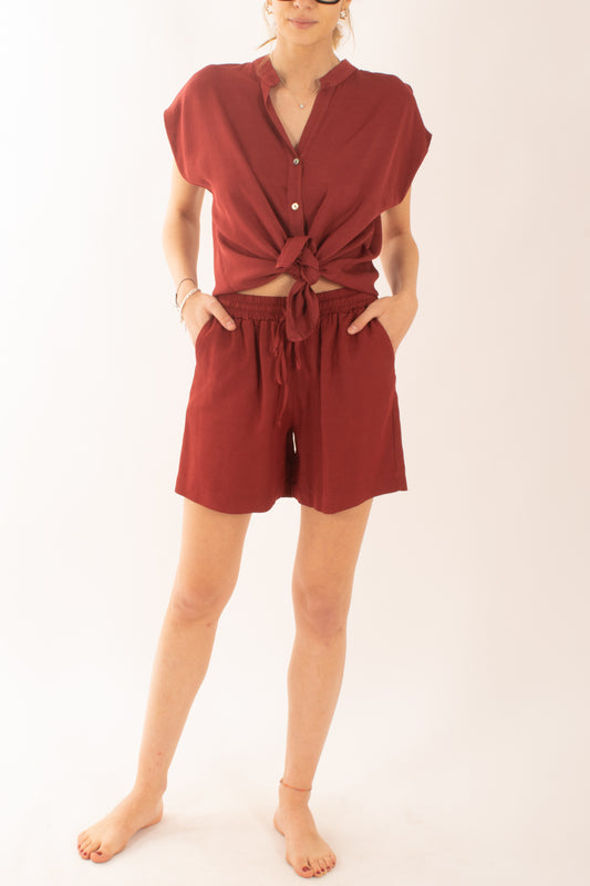 Camicia over da Donna Susy mix - Rosso india