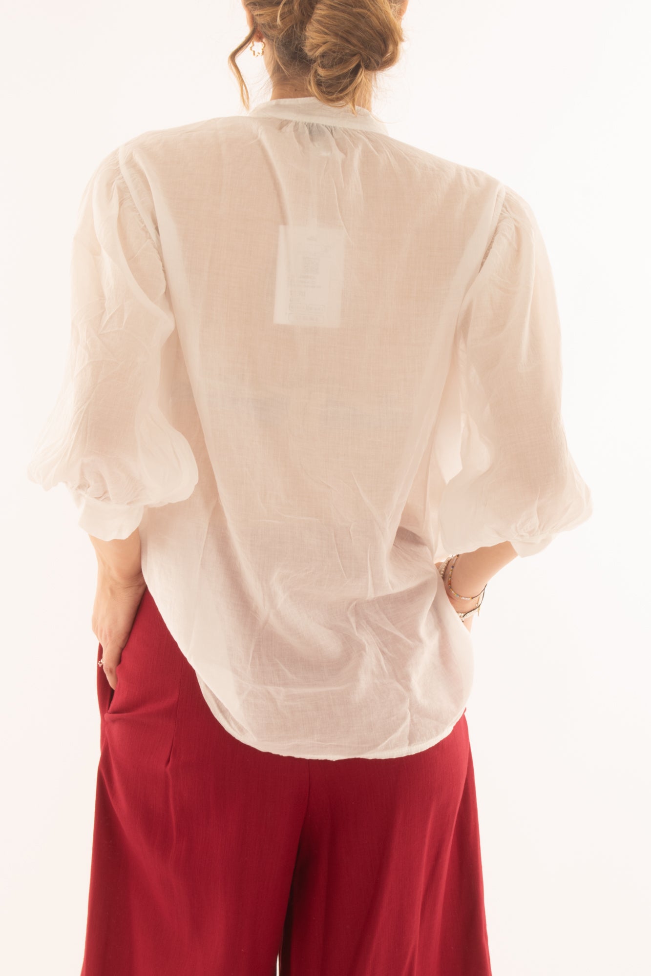 Camicia con intarsi in pizzo da Donna Susy mix - Bianco
