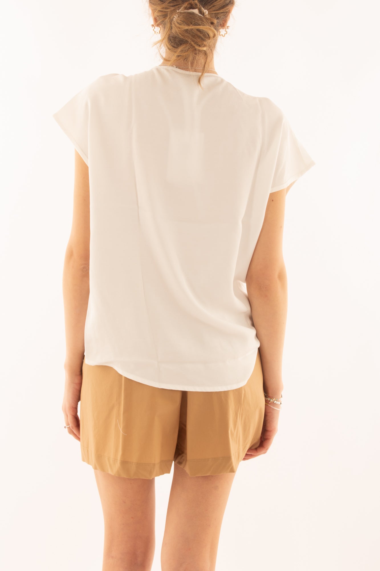 Maglia a v in viscosa da Donna Susy mix Latte