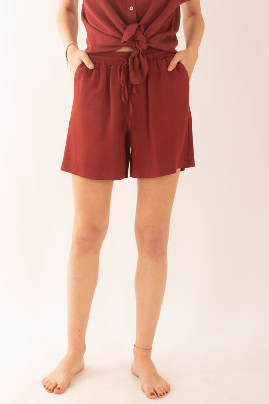 Short con tasche da Donna Susy mix -Rosso india