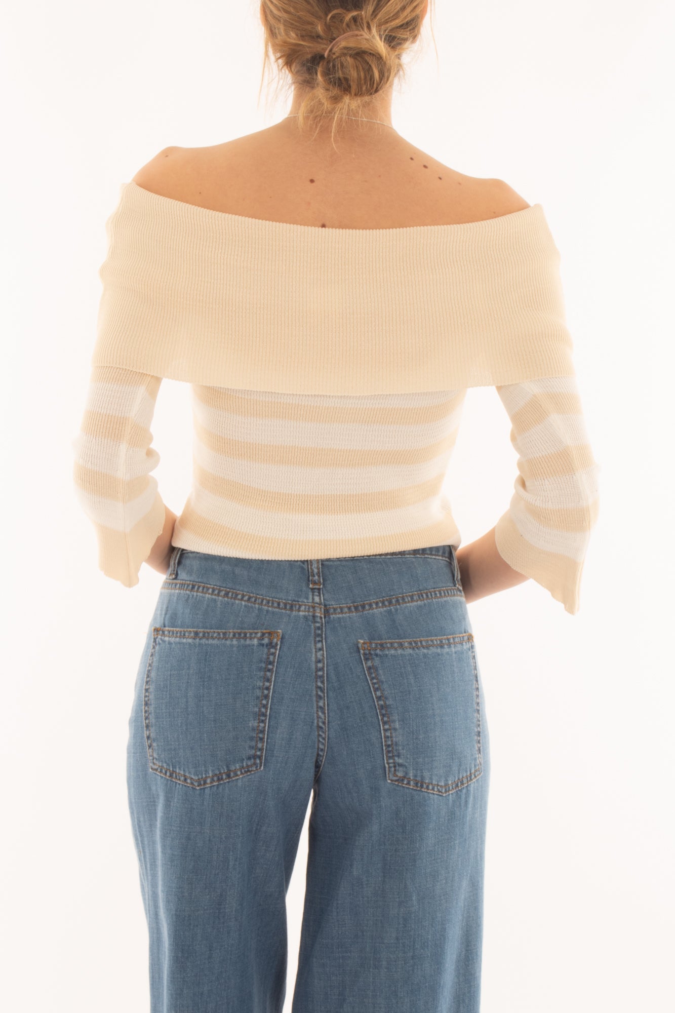 Maglia con collo shiffer da Donna Susy mix - Beige