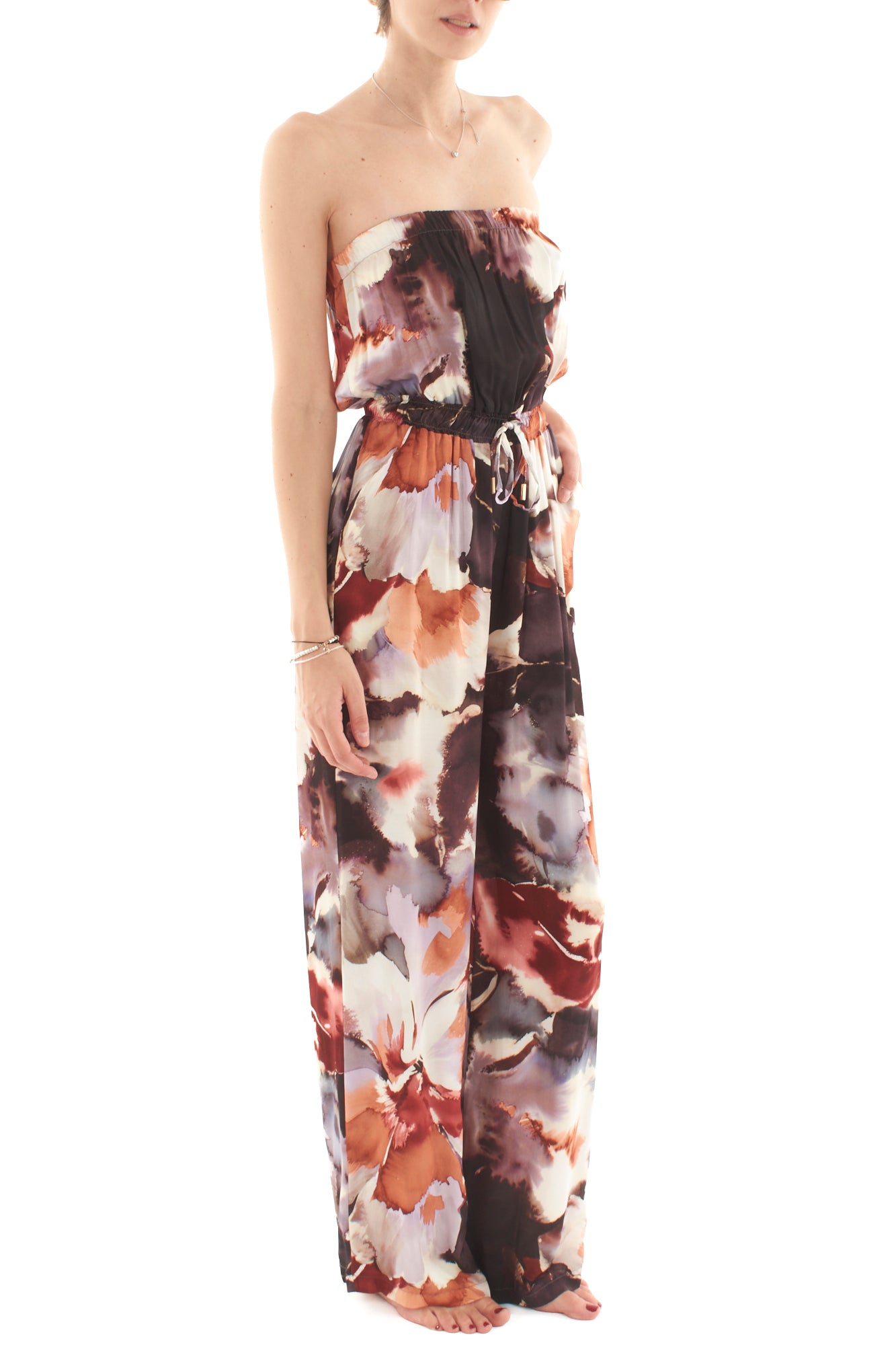 Tuta a fascia fantasia da Donna Susy mix - Arancio
