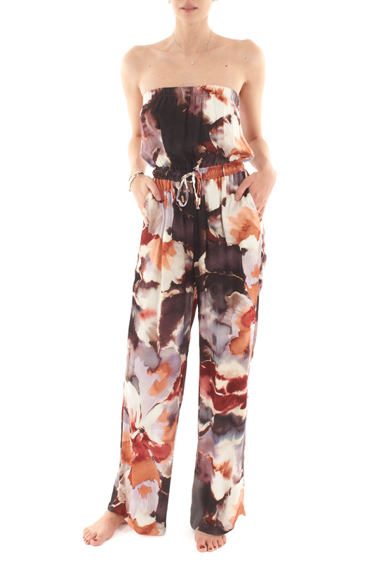 Tuta a fascia fantasia da Donna Susy mix - Arancio