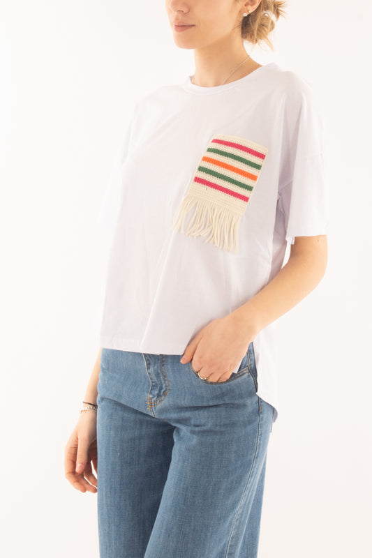 T-shirt con taschino da Donna Susy mix - Bianco