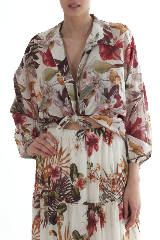 Blusa floreale da Donna Susy mix - Burro
