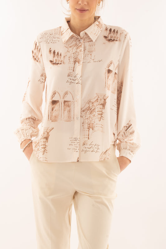 Camicia stampata da Donna Susy mix Beige