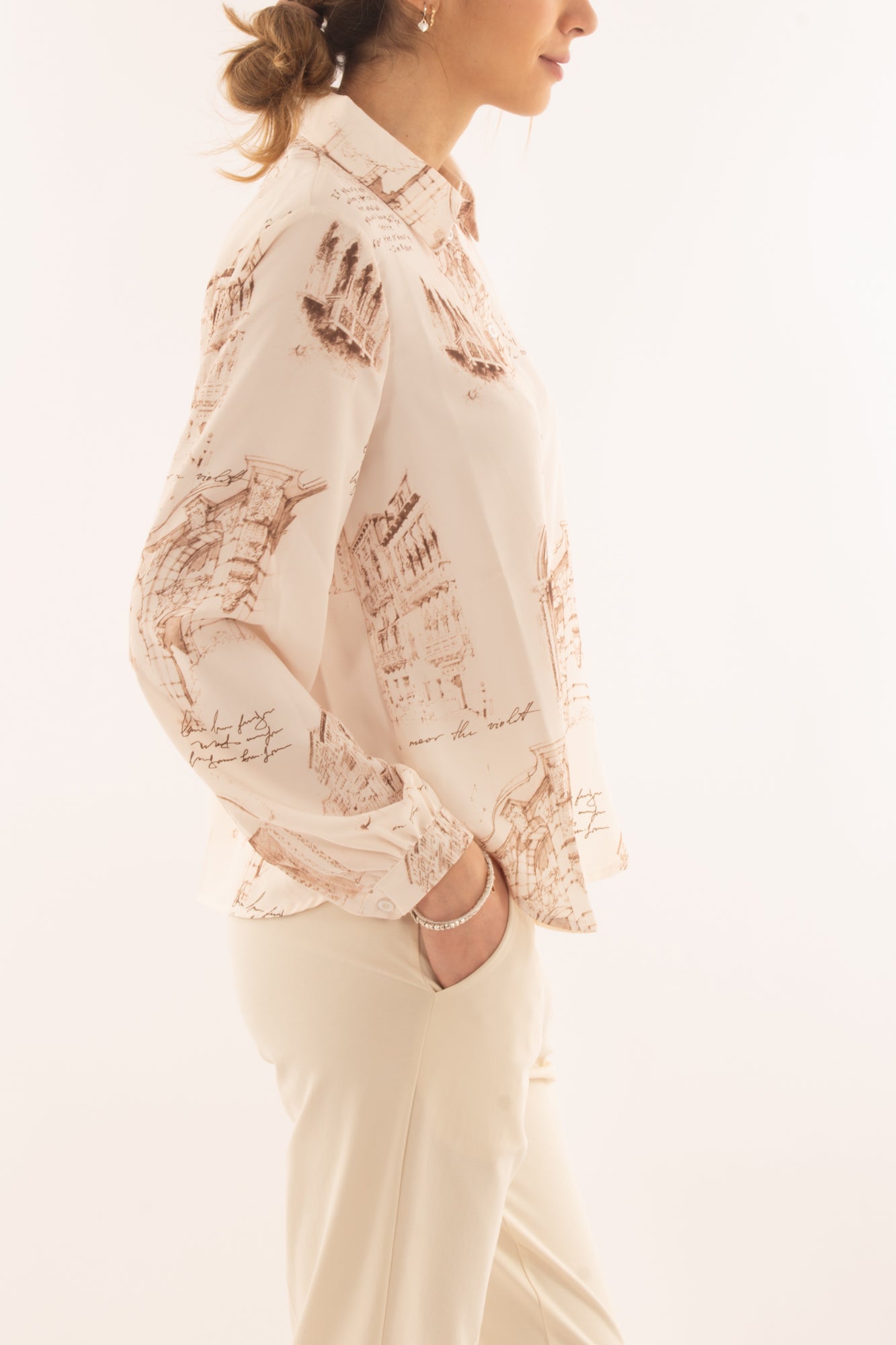 Camicia stampata da Donna Susy mix Beige