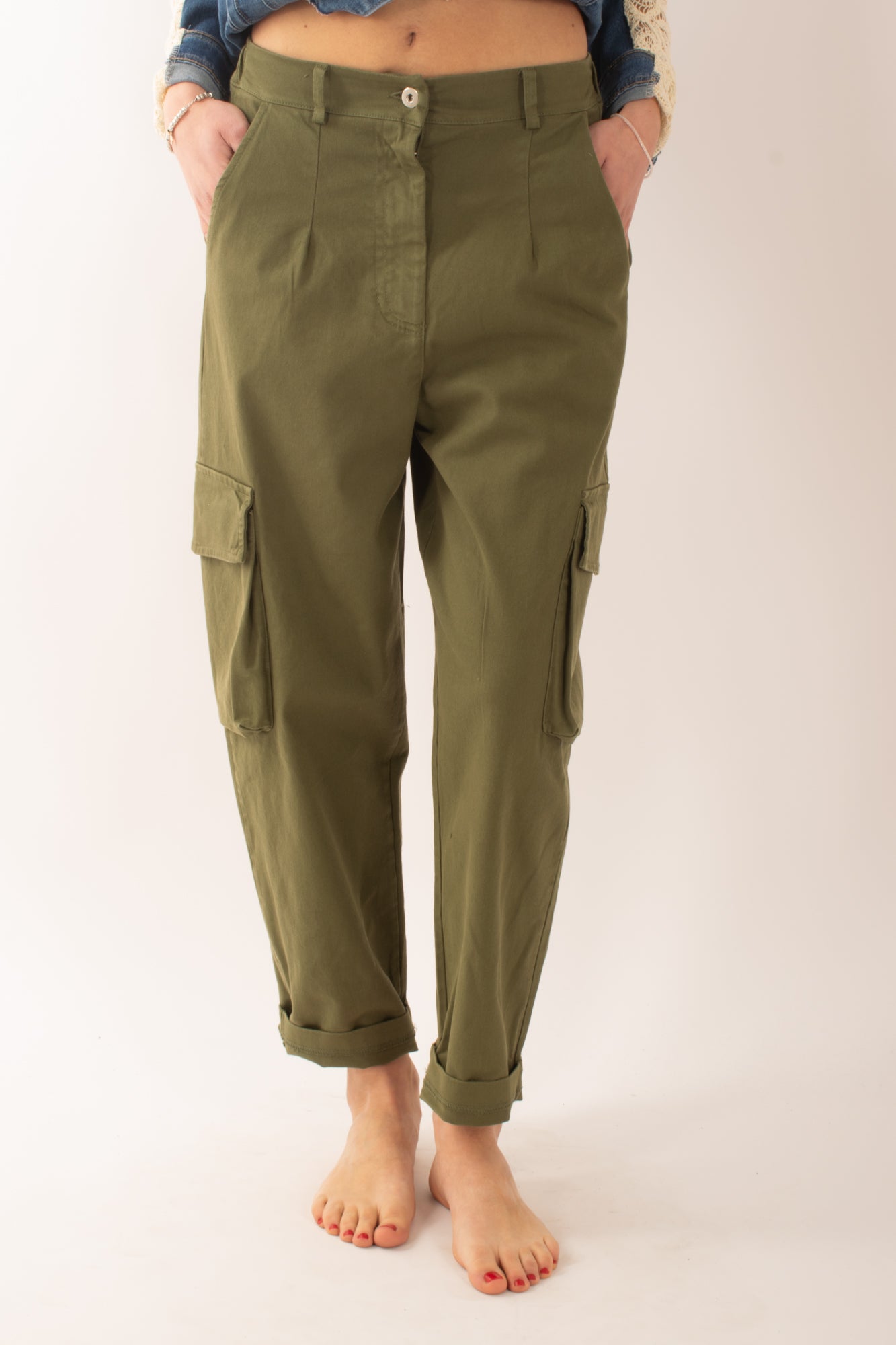 Pantaloni con tasconi da Donna Susy mix - Verde