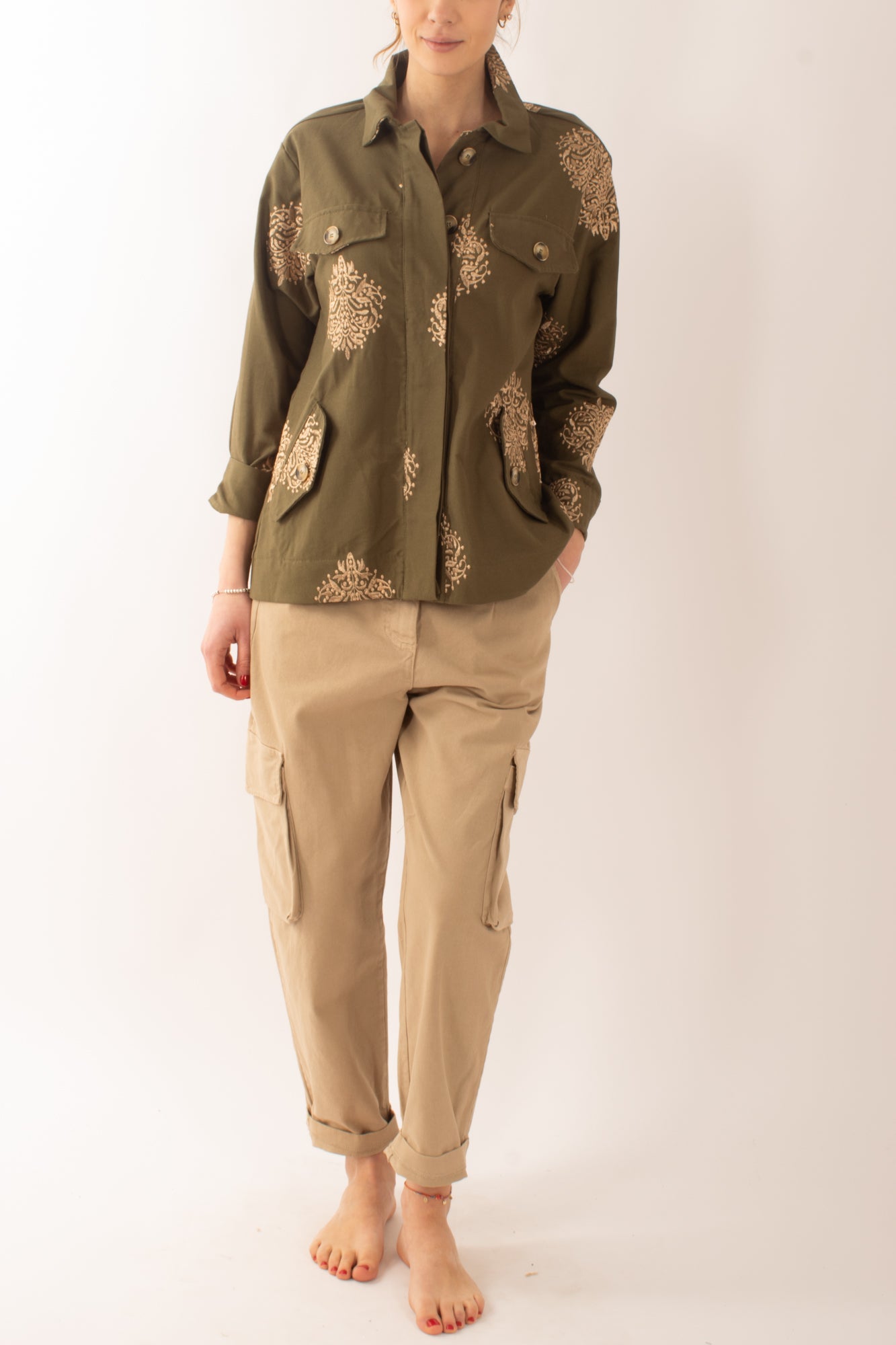 Camicia con ricami da Donna Susy mix - Verde