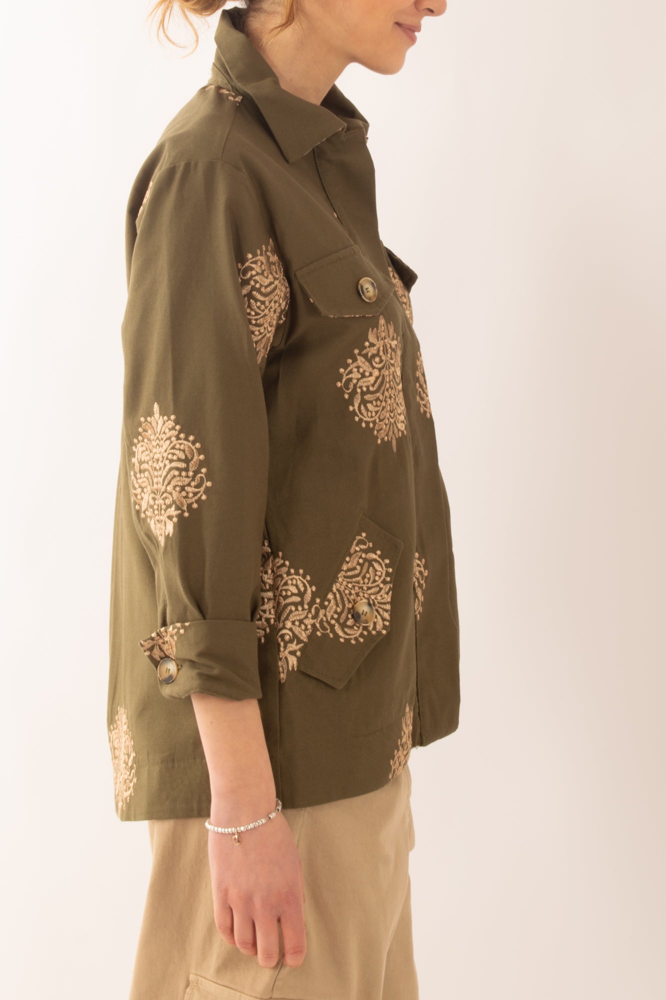 Camicia con ricami da Donna Susy mix - Verde