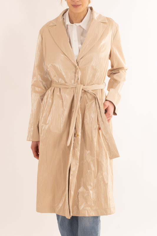 Trench lungo spalmato da Donna Susymix - Beige