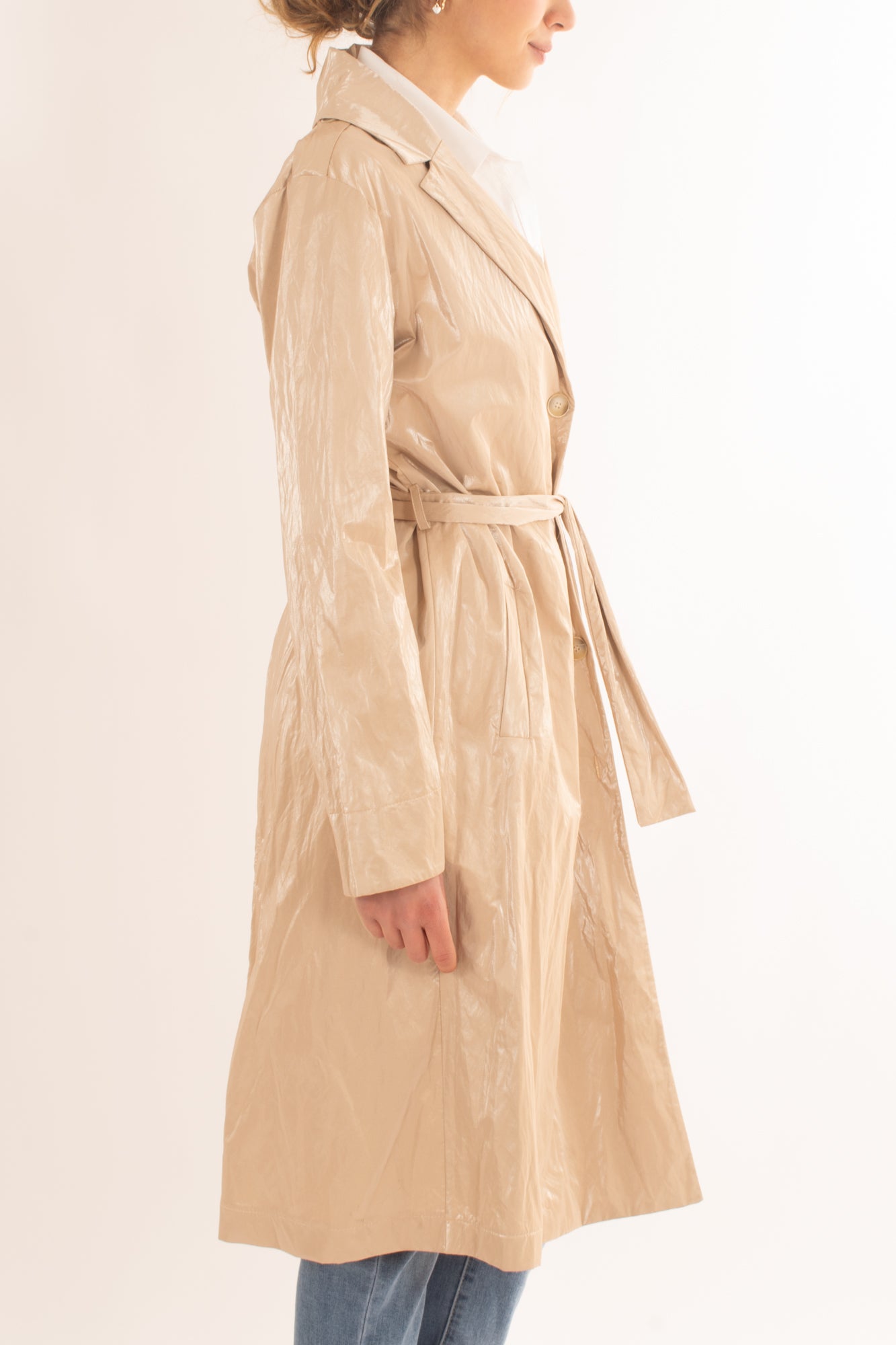 Trench lungo spalmato da Donna Susymix - Beige