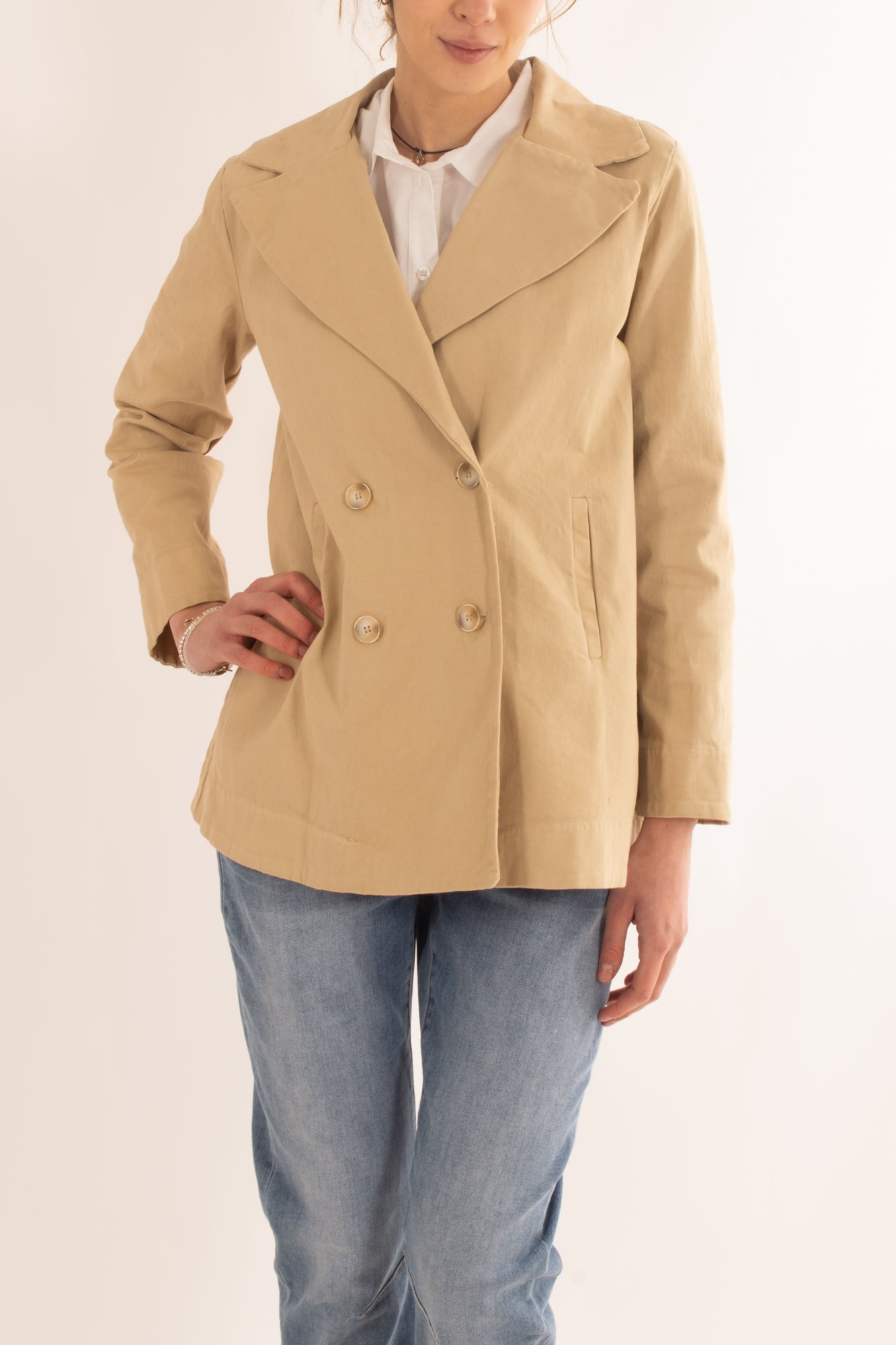 Trench doppio petto da Donna Susy mix - Beige