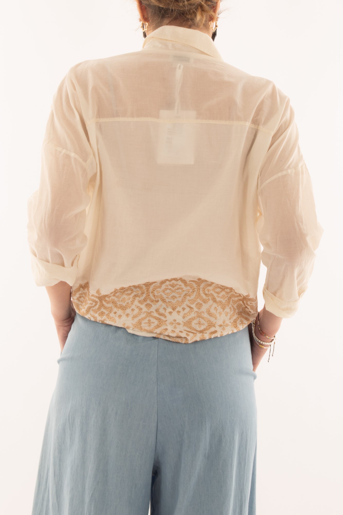 Camicia con ricamo da Donna Susy mix - Burro
