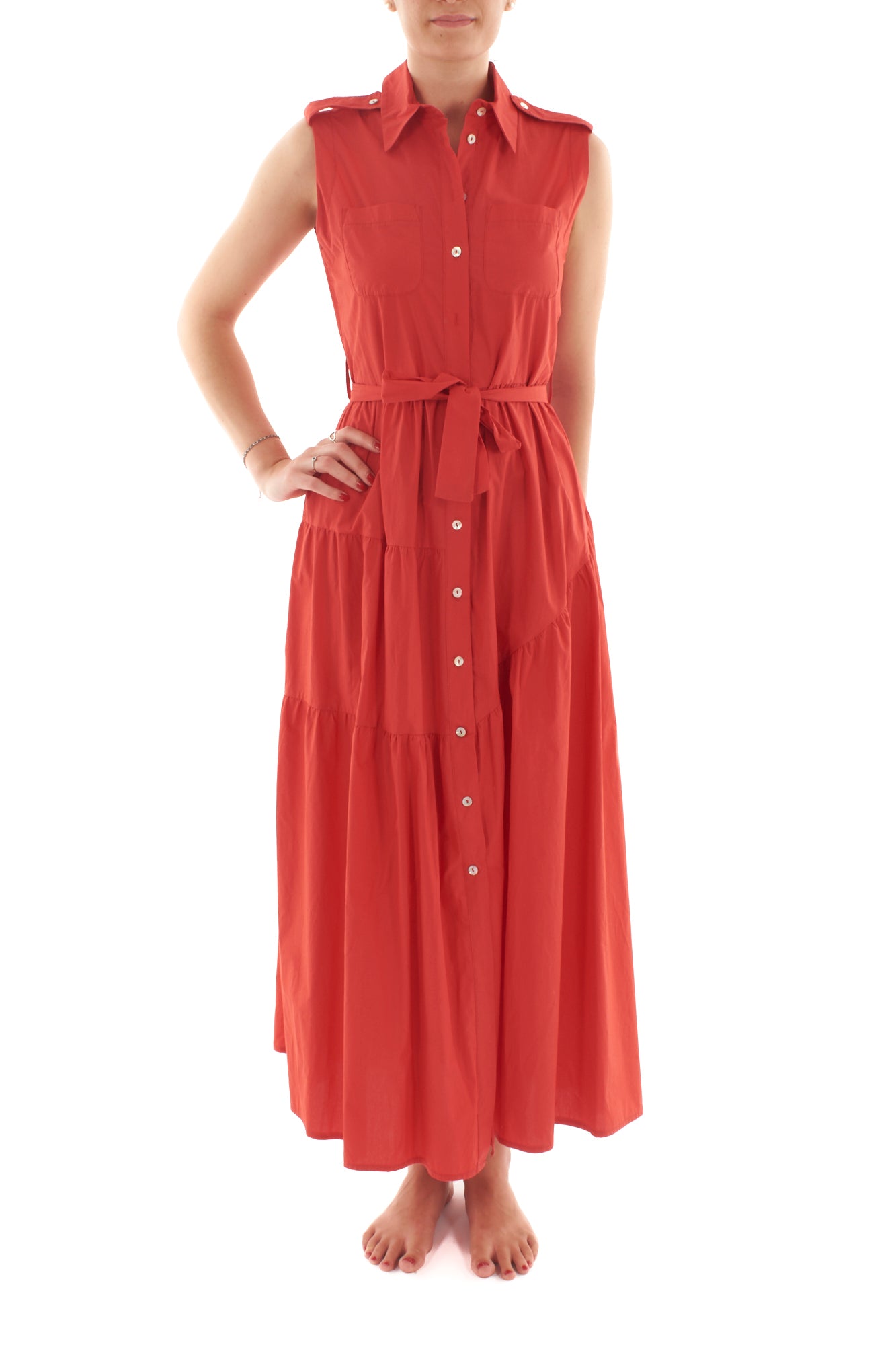 Abito chemisier smanicato da Donna Susy mix - Rosso