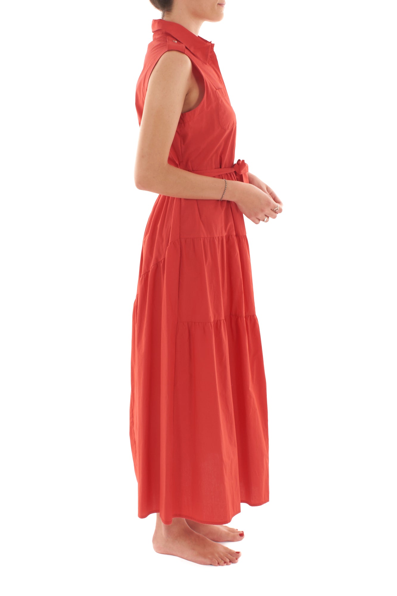 Abito chemisier smanicato da Donna Susy mix - Rosso