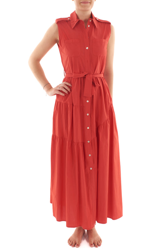 Abito chemisier smanicato da Donna Susy mix - Rosso
