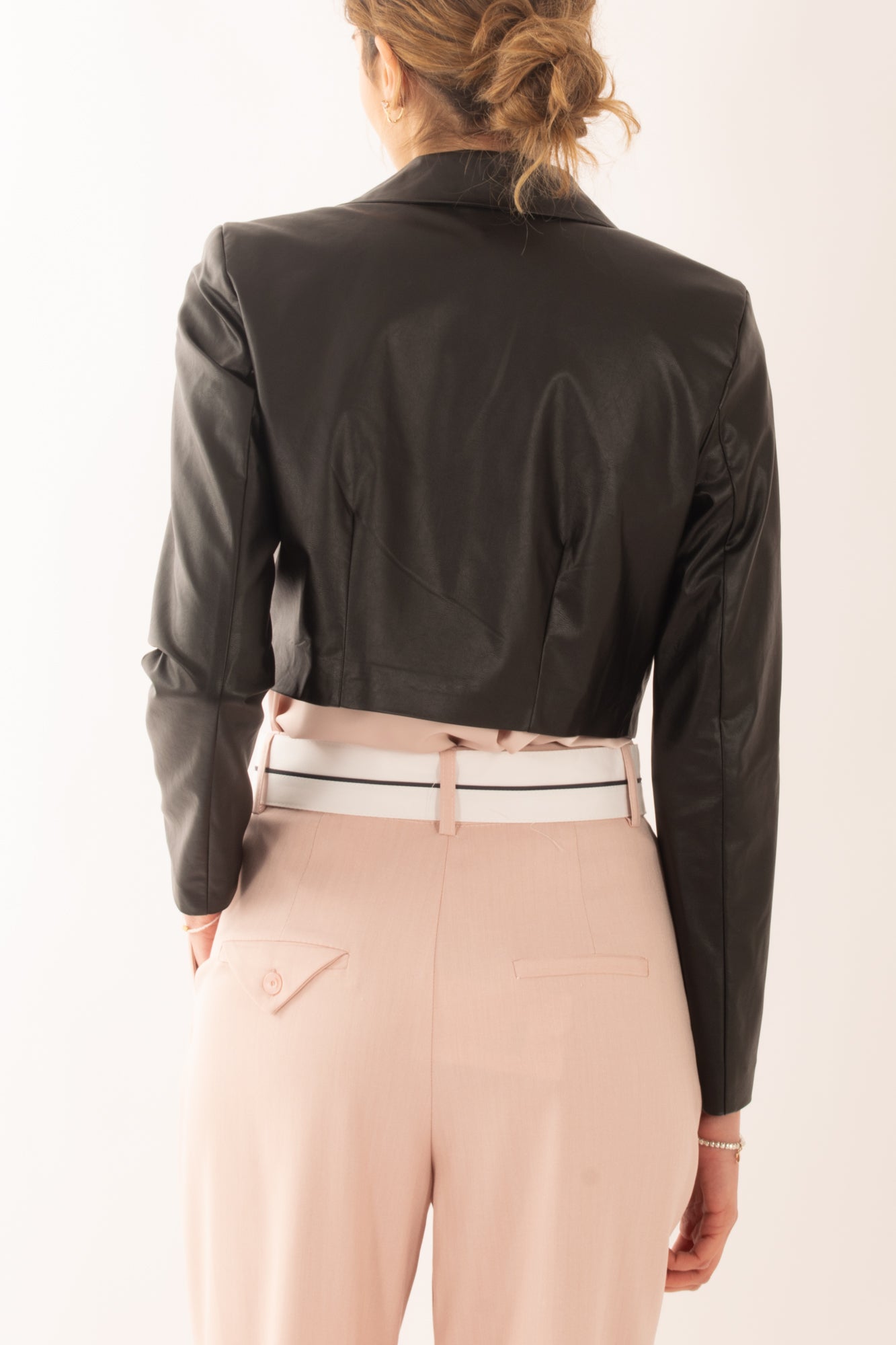 Giacca corta ecopelle da Donna Susy mix - Nero