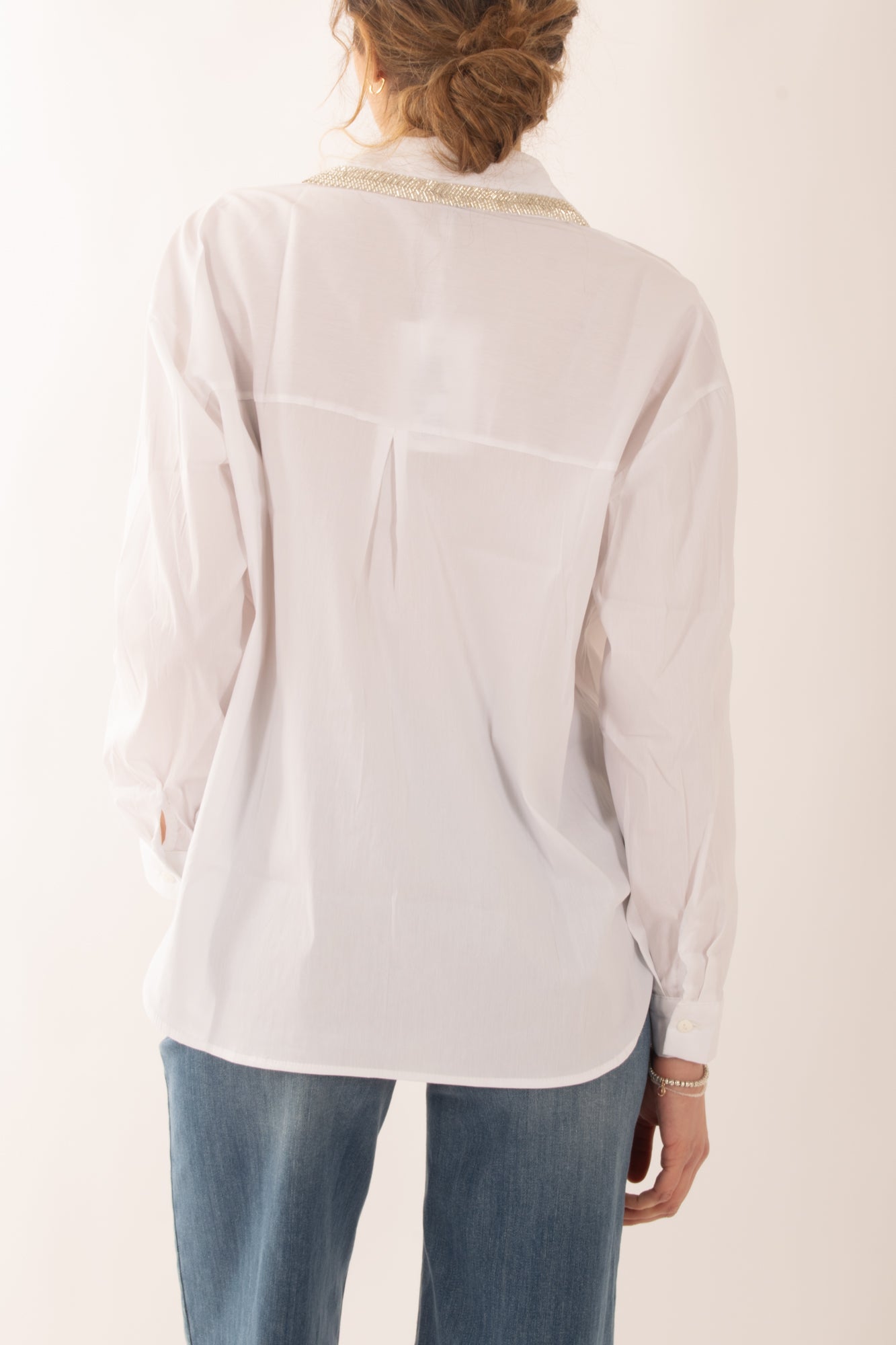 Camicia con collo perline da Donna Susy mix - Bianco