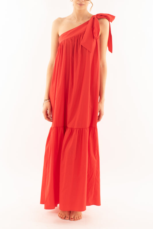 Abito lungo monospalla da Donna Susy mix - Rosso
