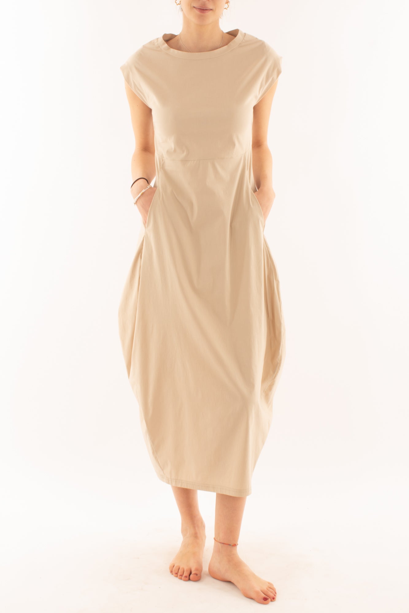 Abito lungo ad uovo da Donna Susy mix - Beige