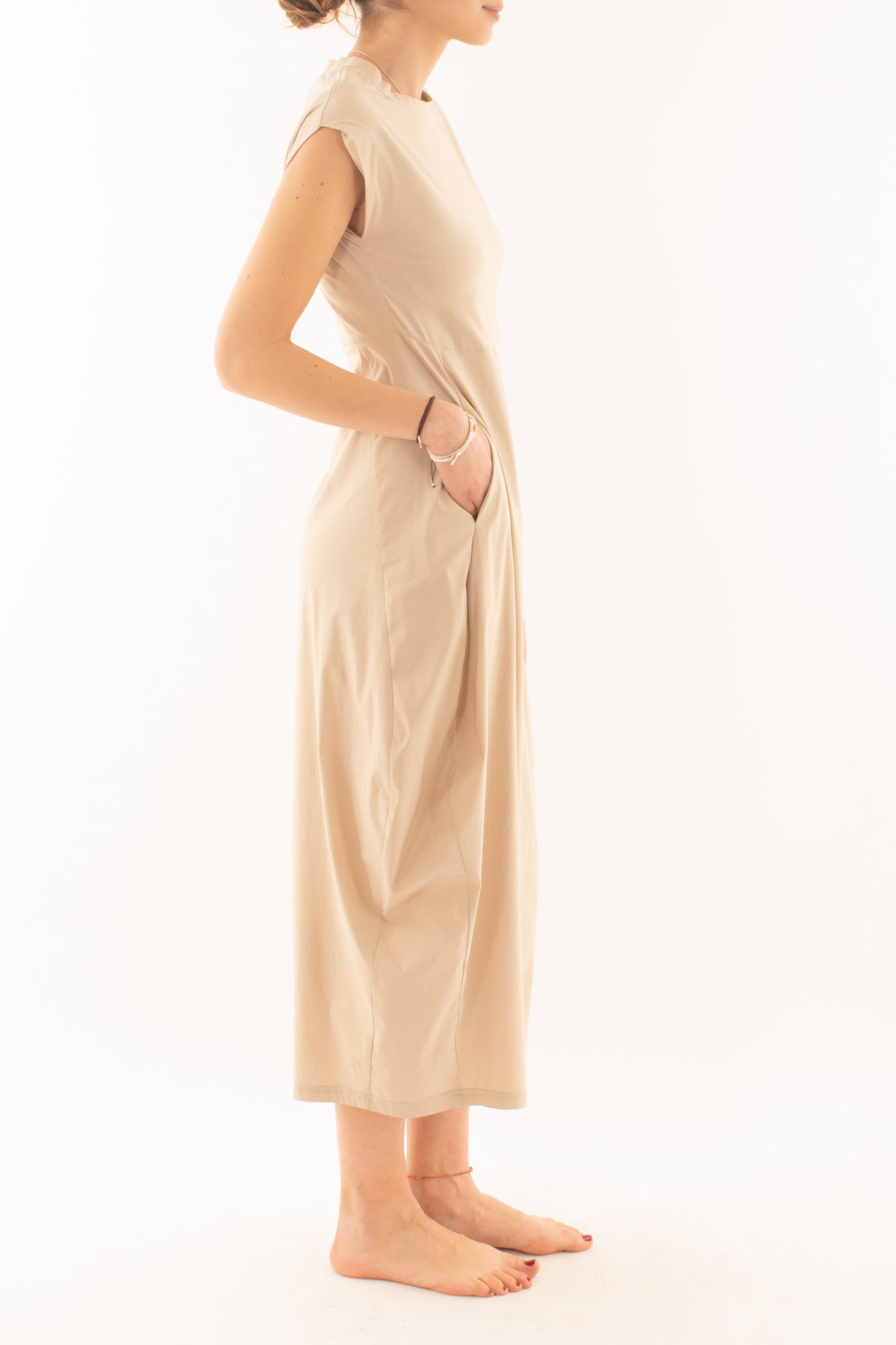 Abito lungo ad uovo da Donna Susy mix - Beige