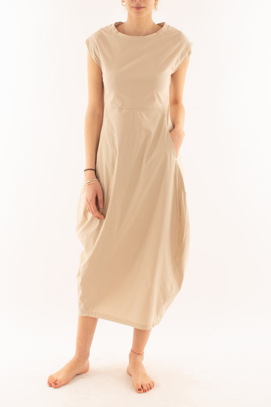Abito lungo ad uovo da Donna Susy mix - Beige