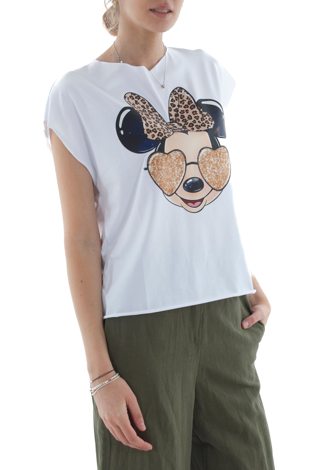 T-shirt topolina da Donna Susy mix - Bianco