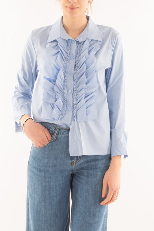 Camicia con rouge da Donna Susy mix - Celeste
