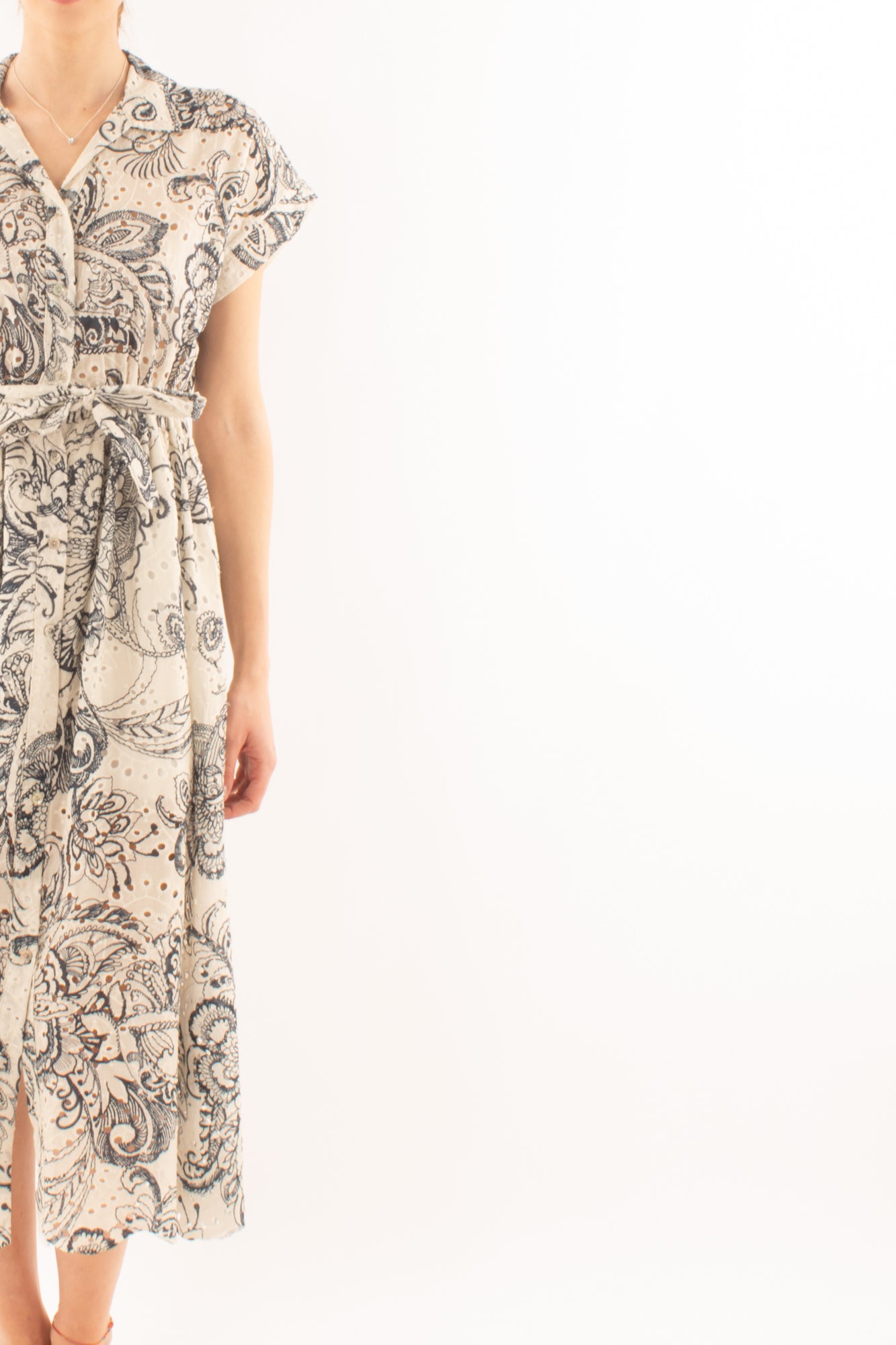 Abito chemisiere in pizzo san gallo da Donna Susy mix - Blu