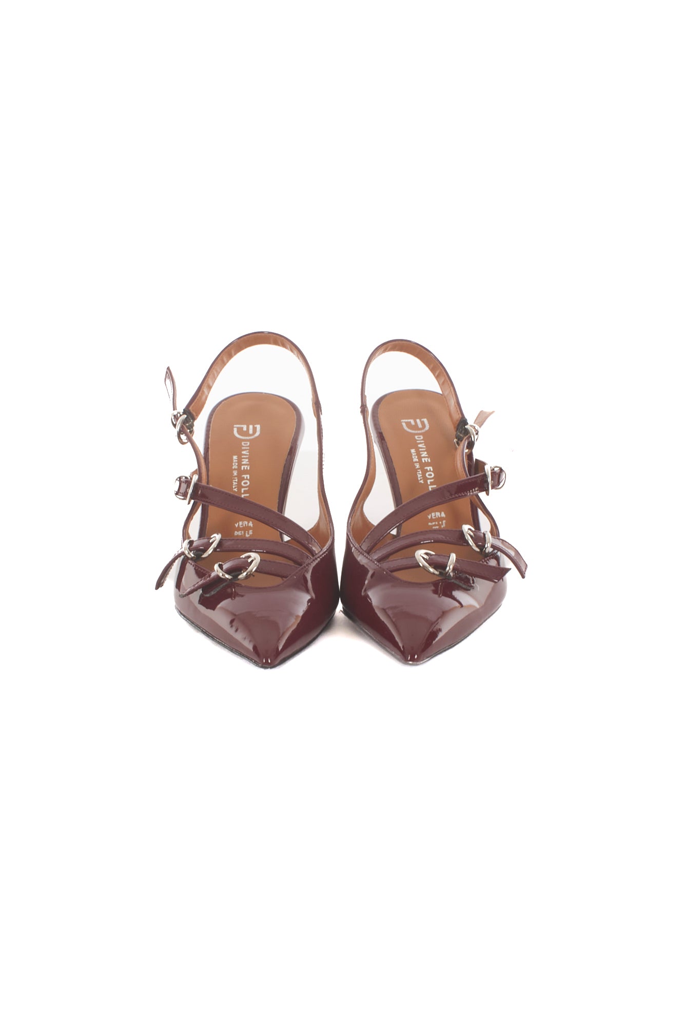 Slingback vernice con cinturini Divine Follie - Bordeaux