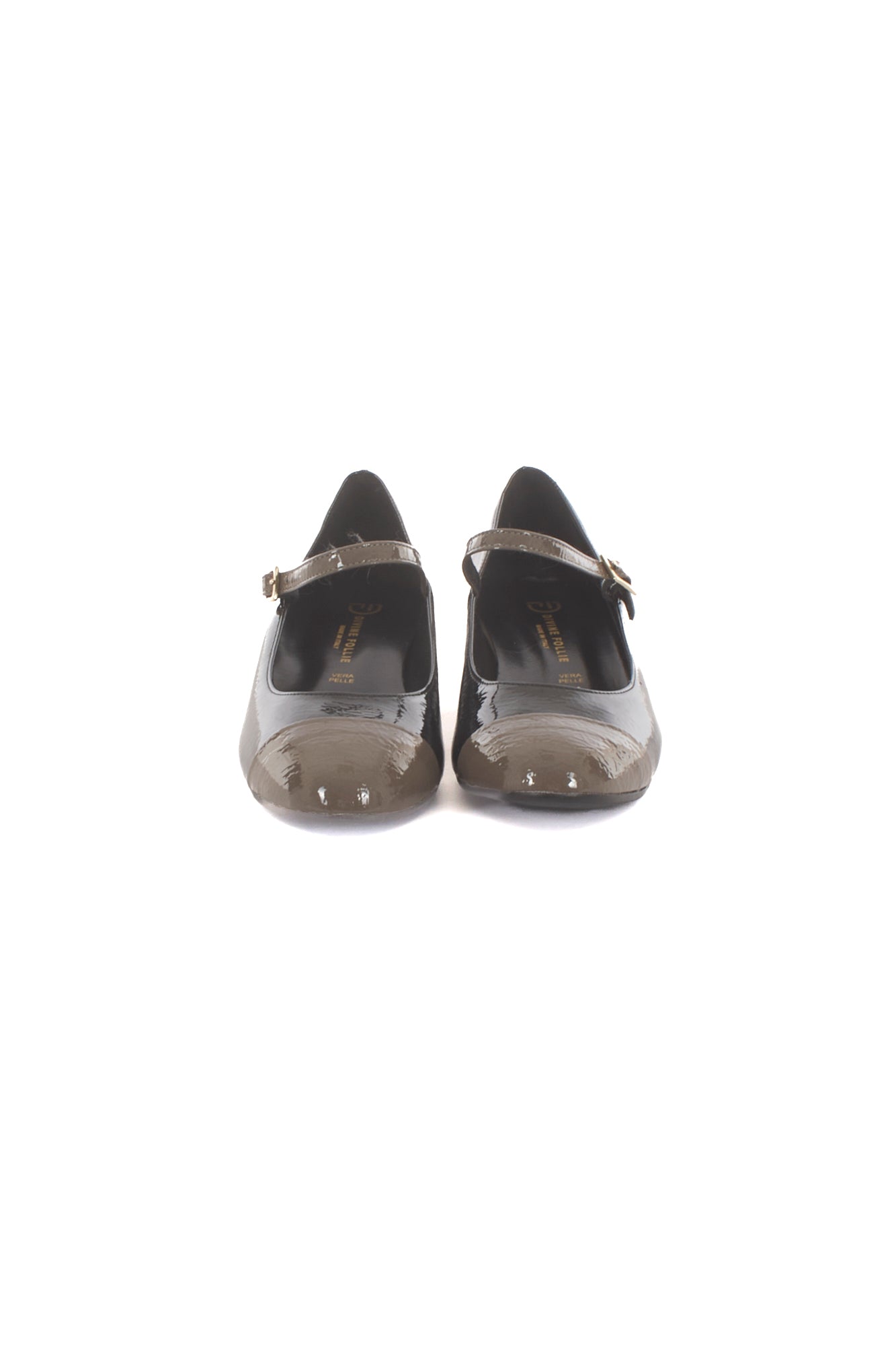 Scarpa baby con cinturino bicolore Divine follie - Nero taupe