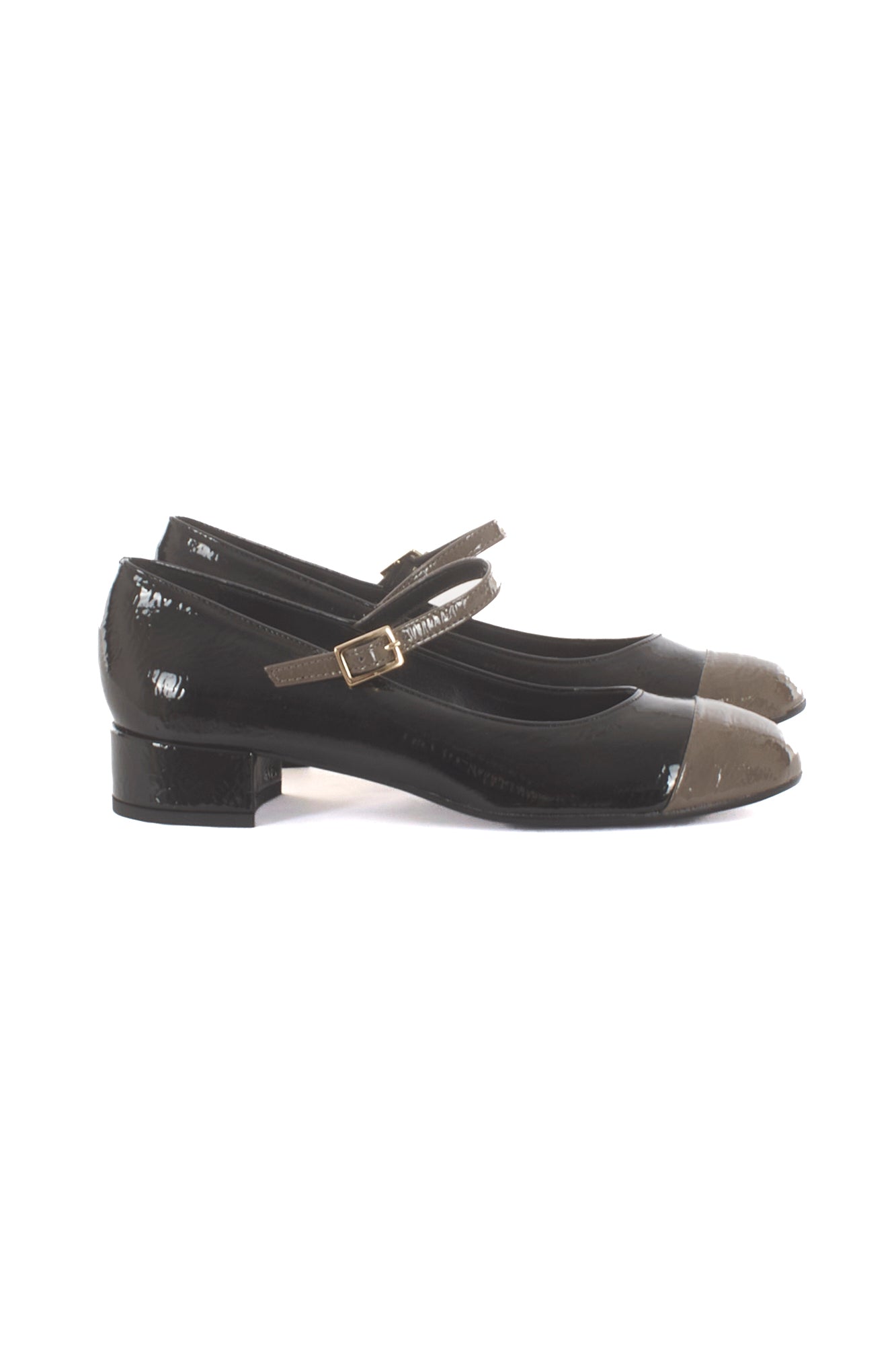 Scarpa baby con cinturino bicolore Divine follie - Nero taupe