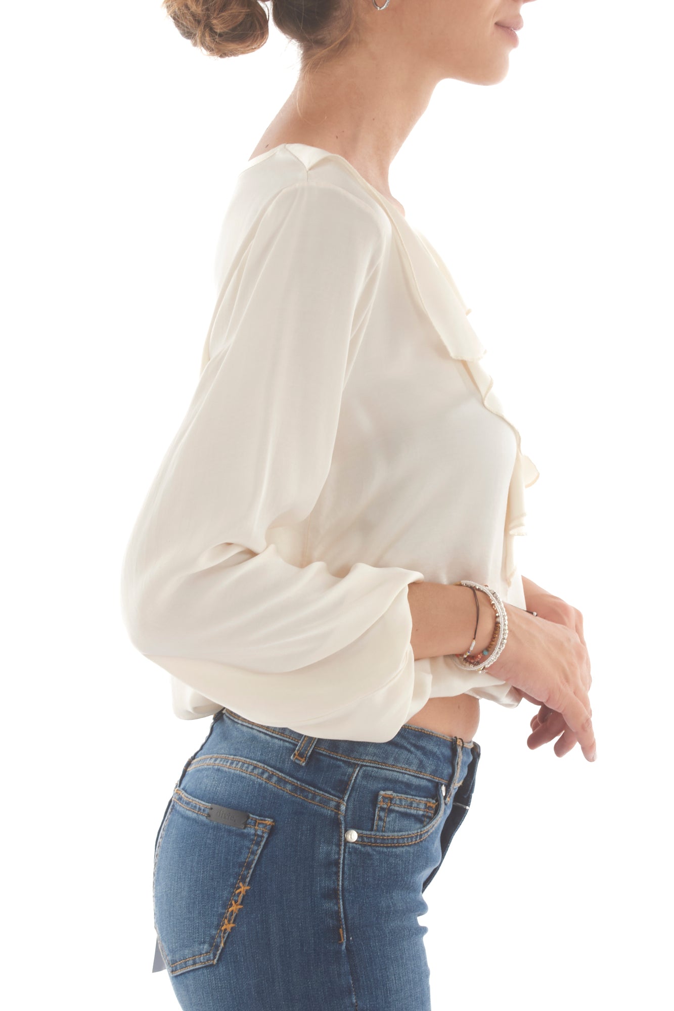 Blusa a v con rouge Dixie - Burro