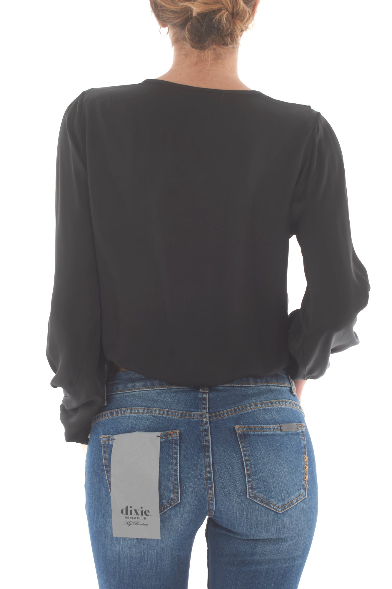 Blusa a v con rouge Dixie - Nero