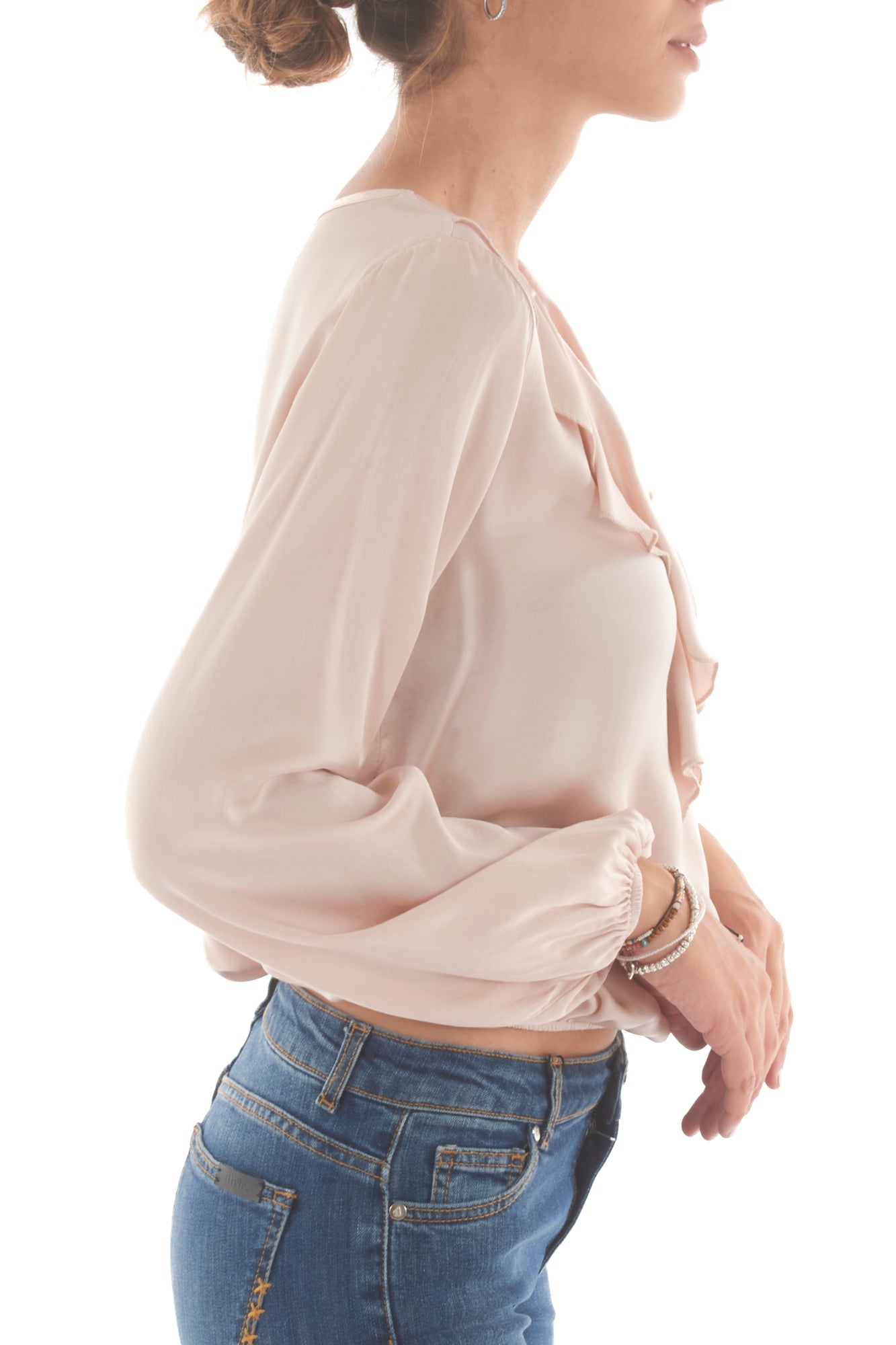 Blusa a v con rouge Dixie - Rosa