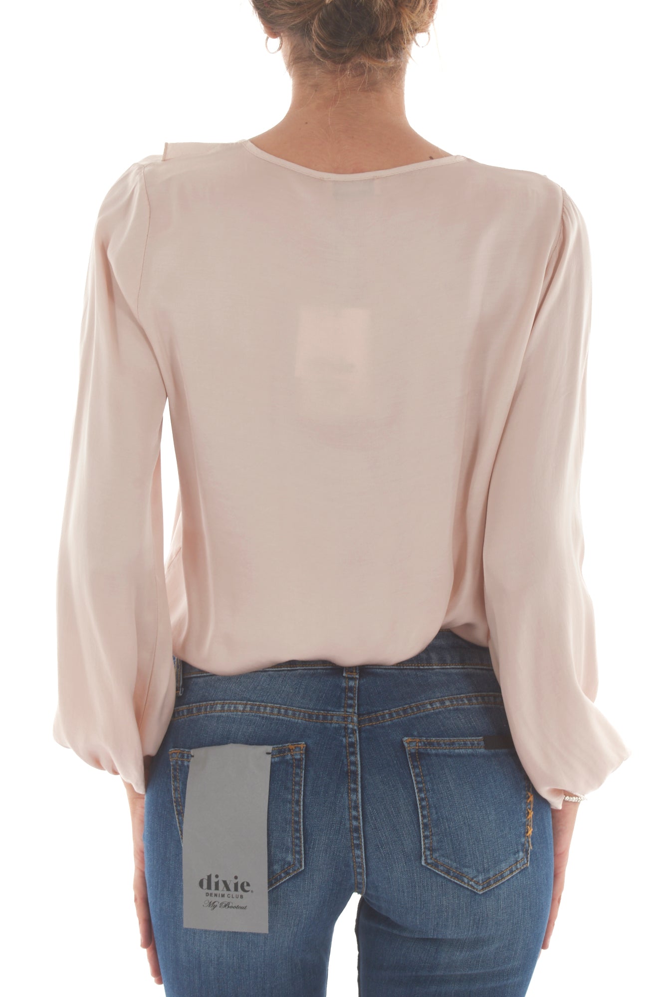 Blusa a v con rouge Dixie - Rosa