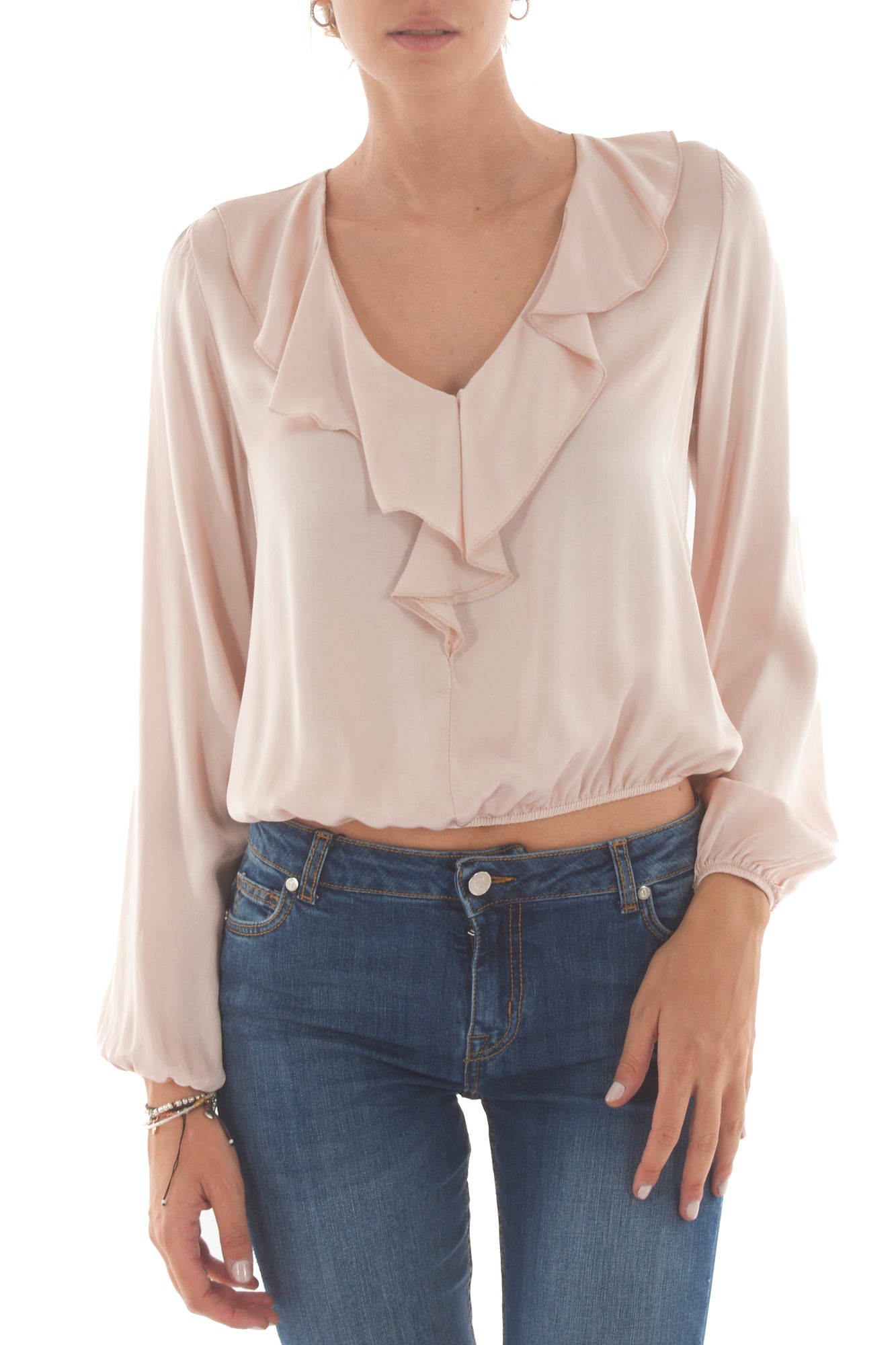 Blusa a v con rouge Dixie - Rosa