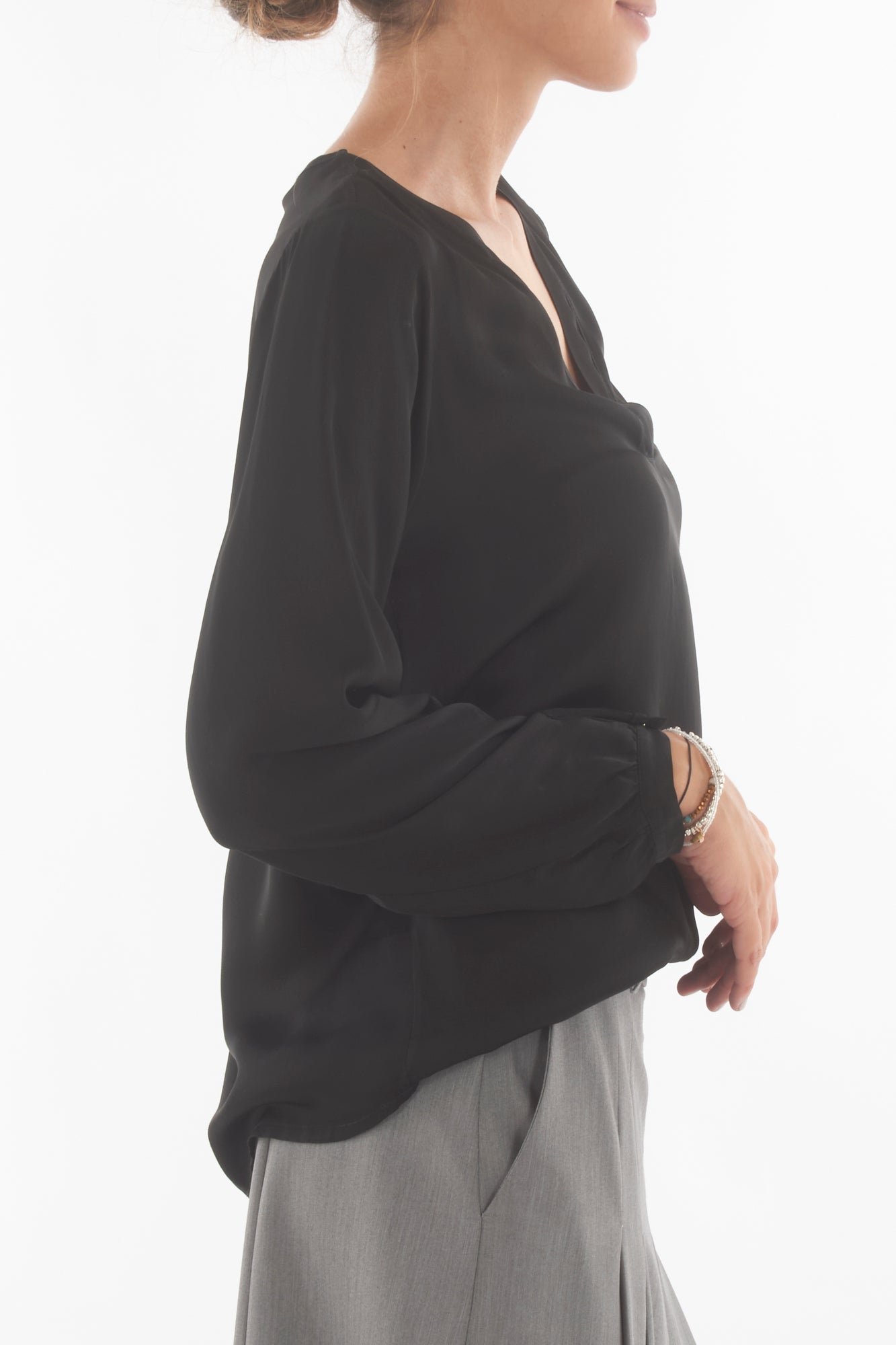 Blusa a v Dixie - Nero