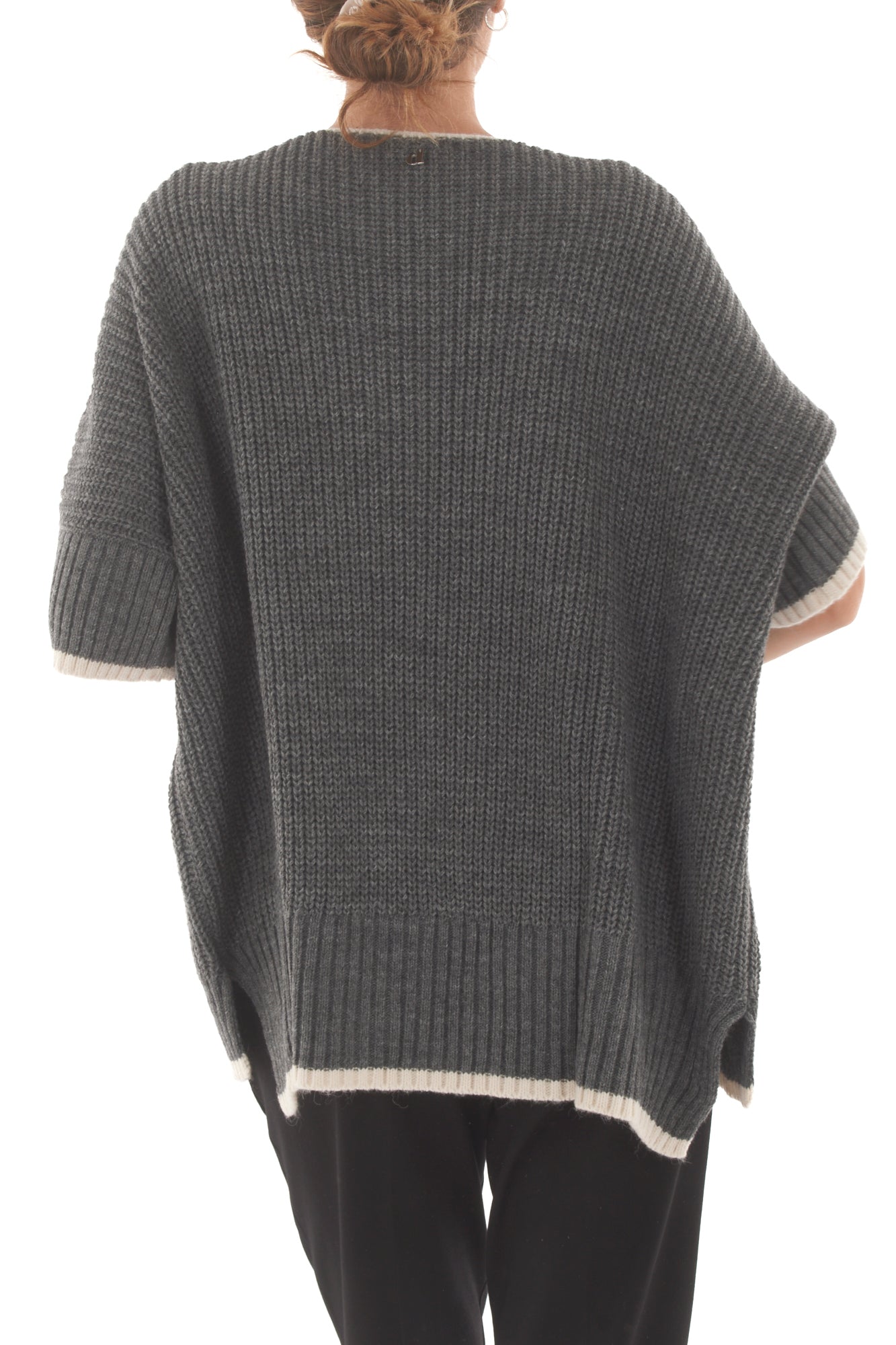 Maglione profili a contrasto Dixie - Grigio