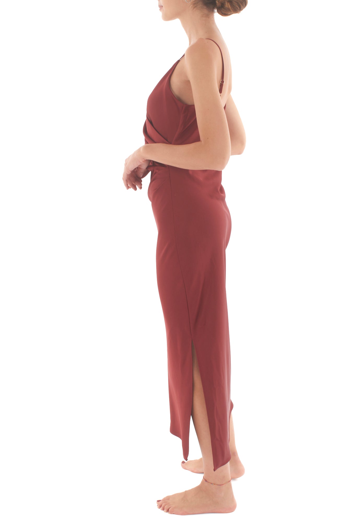 Abito con drappeggio Imperial - Indian red