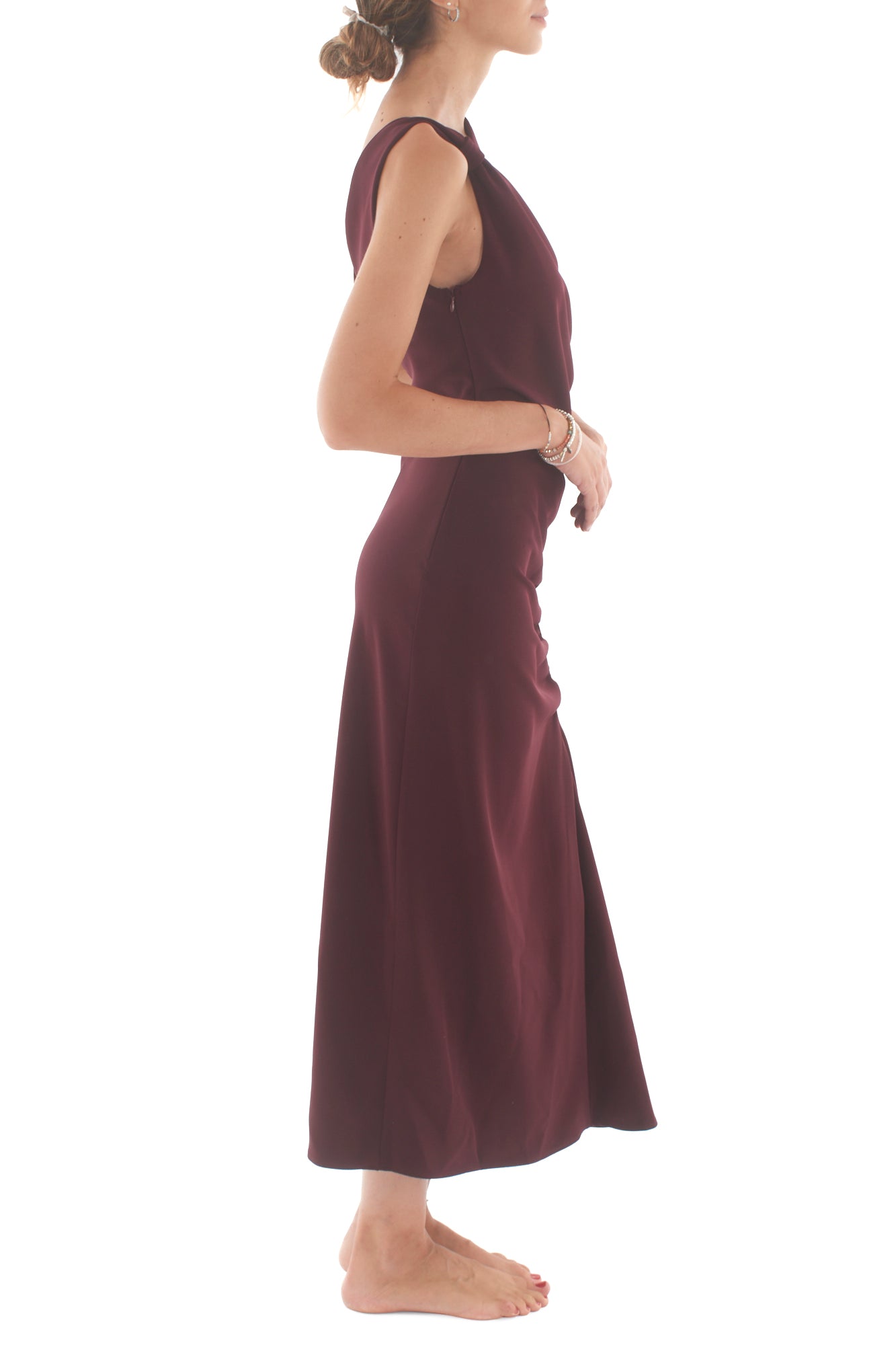 Abito lungo arricciato Imperial - Marsala