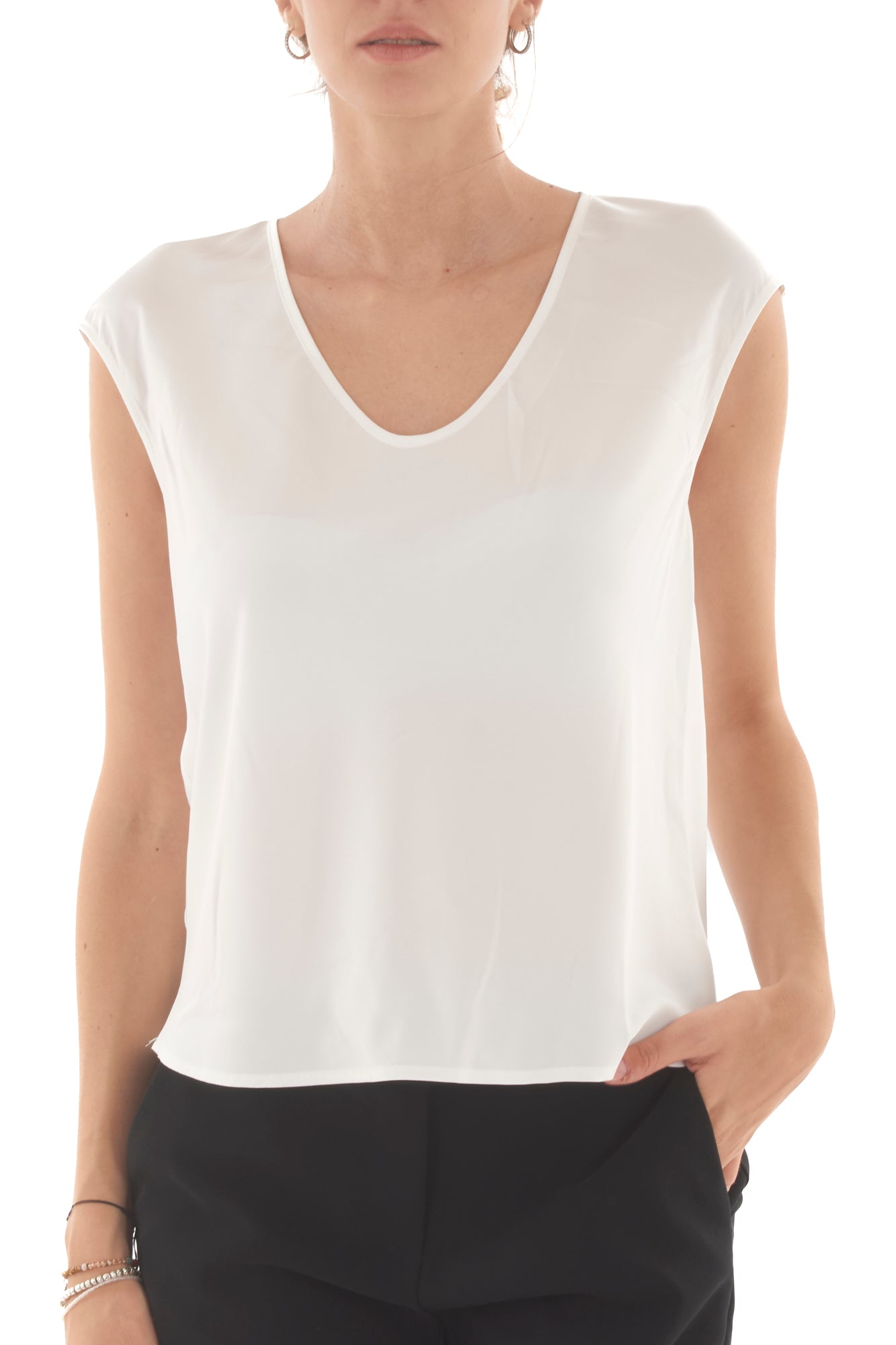Blusa smanicata Imperial - Off white