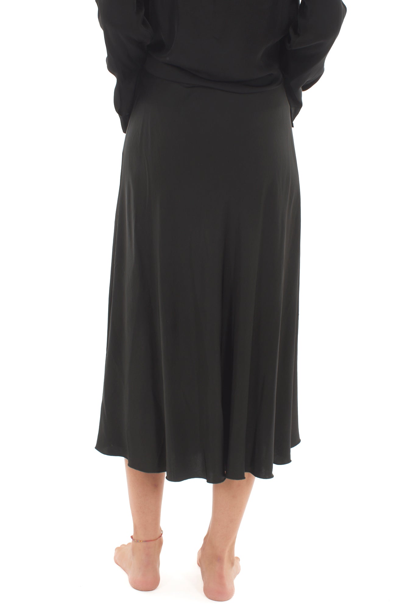 Gonna lunga di raso Metoo - Nero