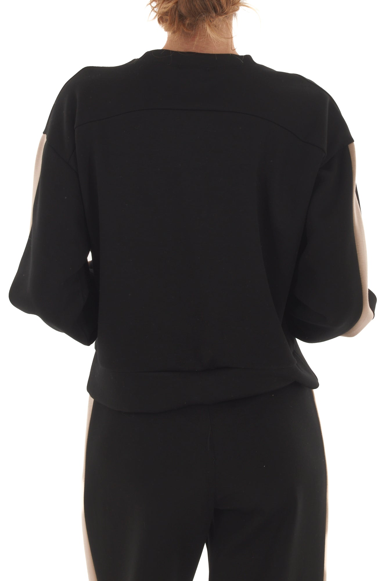 Felpa con banda laterale Metoo - Nero