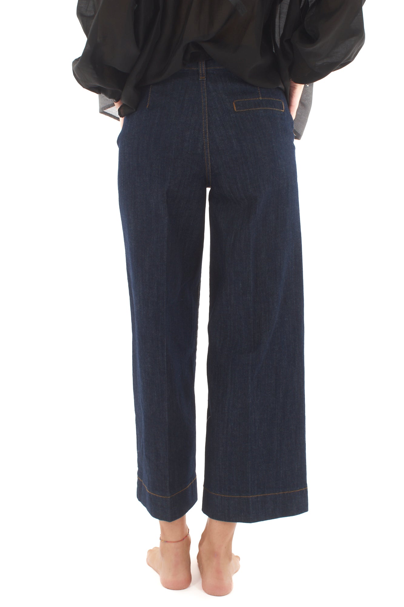 Jeans a palazzo corto Metoo - Denim scuro